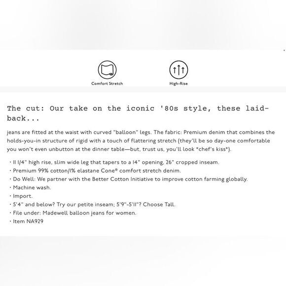 Madewell Balloon Jeans 24‎ Corson Wash - Picture 6 of 7